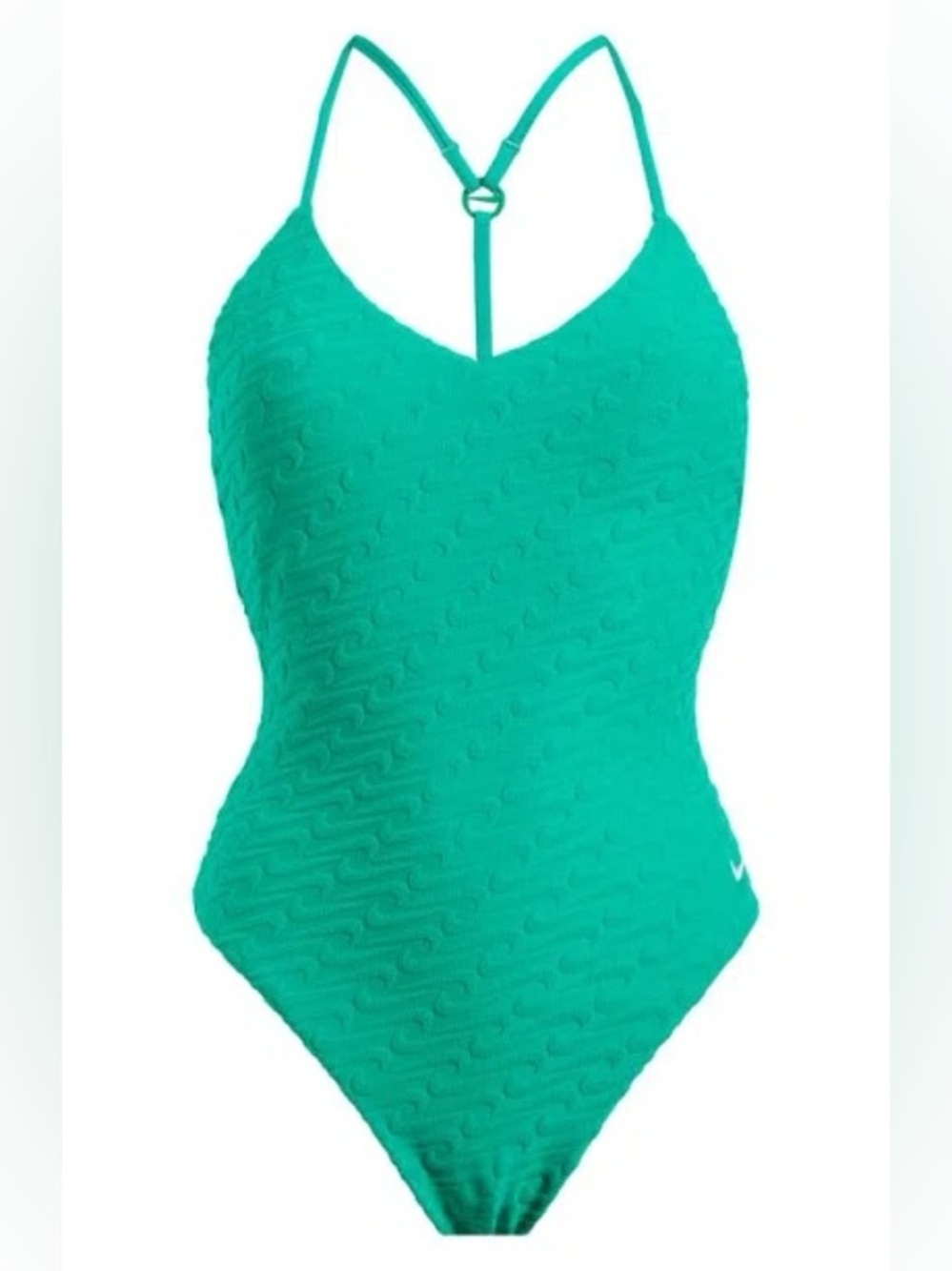 Nike women’s embossed logo Racerback Terry One-Piece Swimsuit in green size XL
